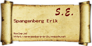 Spangenberg Erik névjegykártya